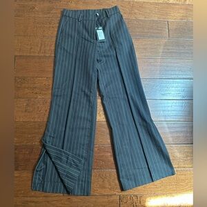Black pants with strips , size 2-4, wide leg , brand Workday